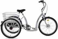 Elektrotransportrad Dreirad POPAL``E Luxe`` E-Bike 24 Zoll 7 Gang Naben /silber/